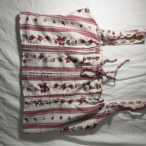 Joie Red and White Smocked Top